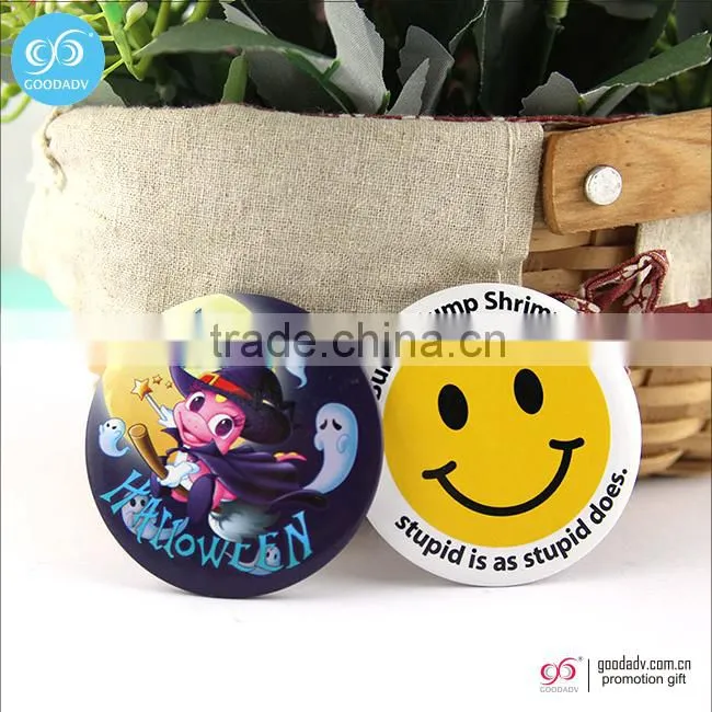 Fashion High Quality mirror tin button/round makeup mirror