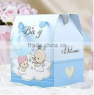 Popular baby gift candy box with ribbon and various sizes