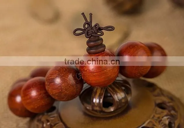 Men's Nice Round Natural Cat's Eye Red Antifatigue Sandalwood Beads Bracelet