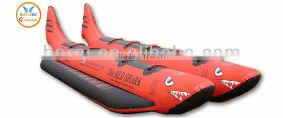 2013 red shark towable double tubes inflatable sport boat/water sled