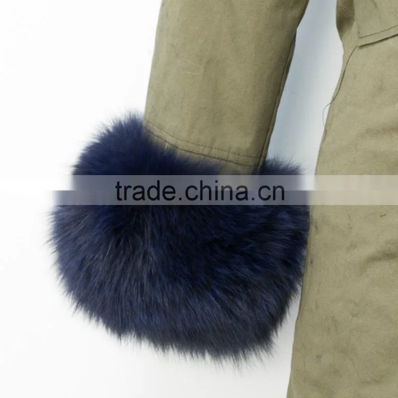 Made in China fashionable military parka jacket with real fox fur hood trim