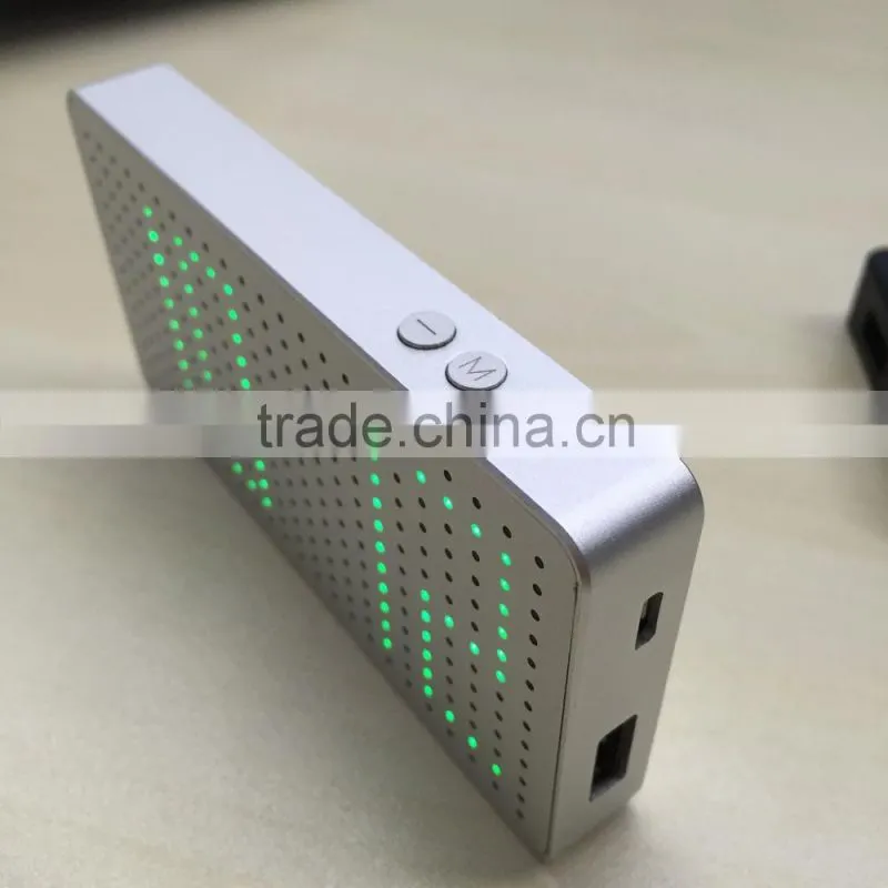 New Mobile charger slim power bank 10,000mah, portable phone charger with Led clock