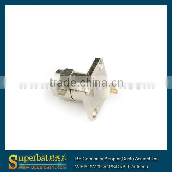 f connector cable 4 Hole Panel Mount Plug with extended dielectric&solder post