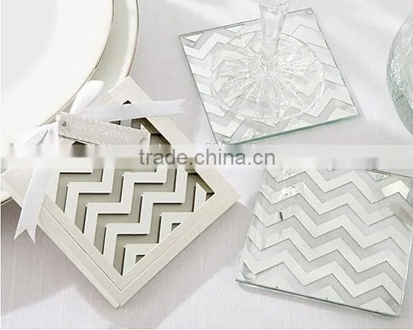 Fleur de lis Frosted-Glass Photo Coasters