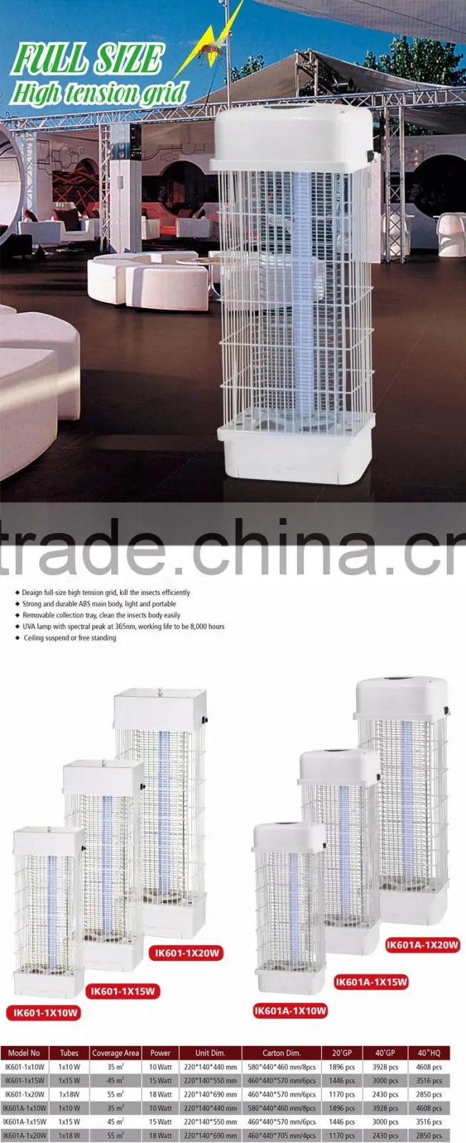 Hot sale UVA lamp electronic mosquito killer