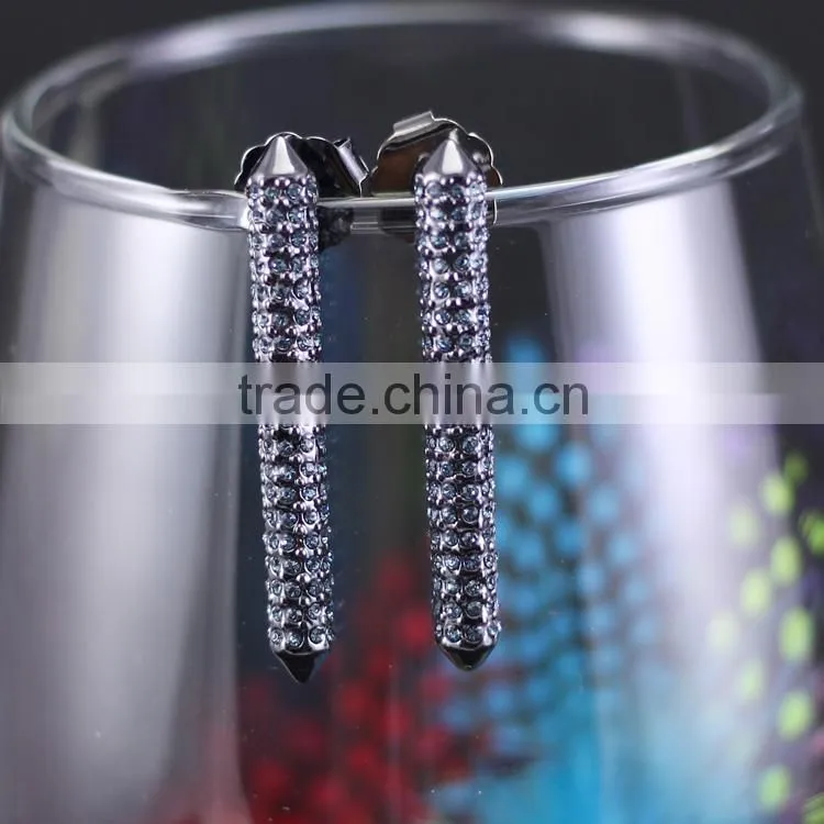 Kingman fashion gold earring models with shiny crystal
