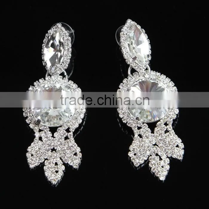 Latest Fashion Hot Sale Bling Fancy Crystal Earrings Wholesale J0784Y