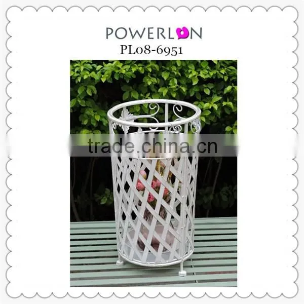 2016 New Design Iron Antique White Square Umbrella Bucket Holder