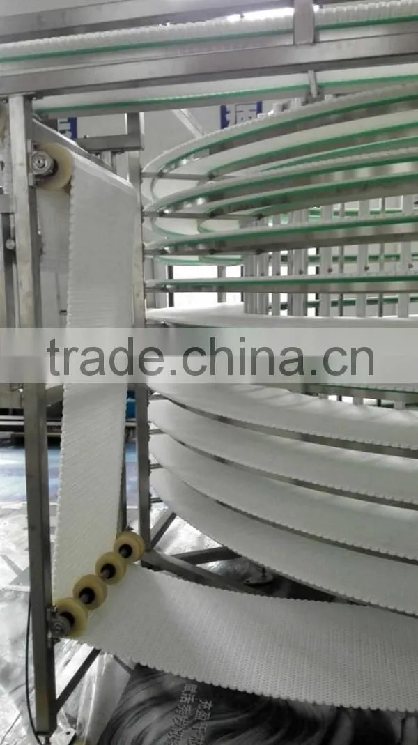 Motorized plastic modular belt spiral conveyor/powered screw conveyor