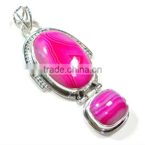 925 Sterling Silver Citrine & Dichroic Glass Pendant