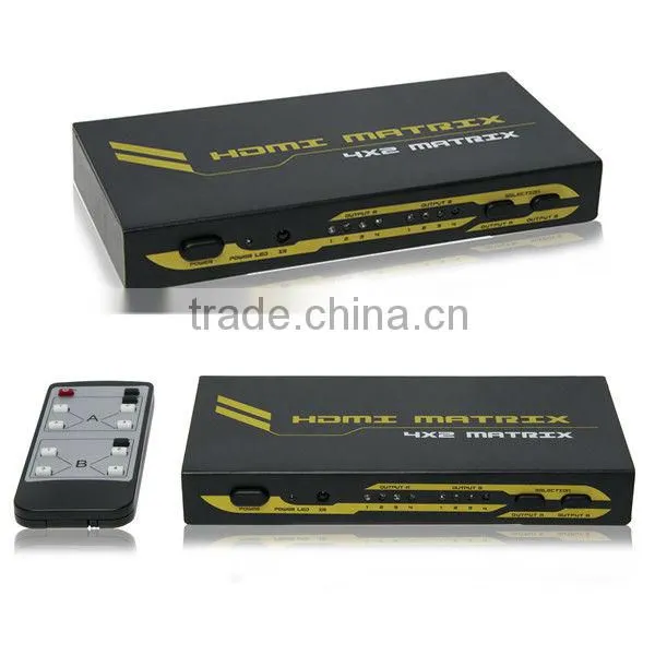 1080P HDMI Matrix 4X2 HDMI Matrix Switch 4 In 2 Out