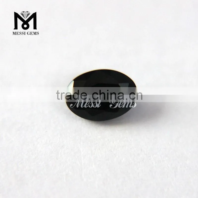 Chinese Wholesale Oval Cut 5*7 mm Agate Black Oval Stone