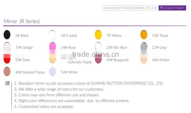 Unique Custom 2 Hole Flat Back Sew on Acrylic Mirror for Shoes