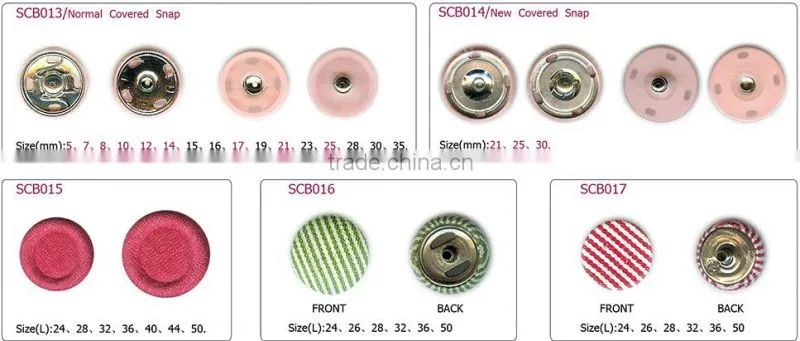 Custom made sewing buttons metal push button made in china
