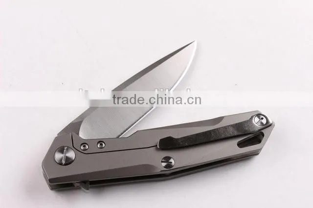 OEM TC4 Titanium alloy folding knife with D2 blades