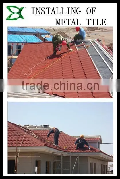 STURDY ALUMINIUM ZINC STONE COATED METAL ROOF TILE