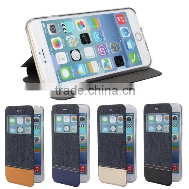 2015 latest popular style cowboy grain mobile phone case for apple iphone 6 plus
