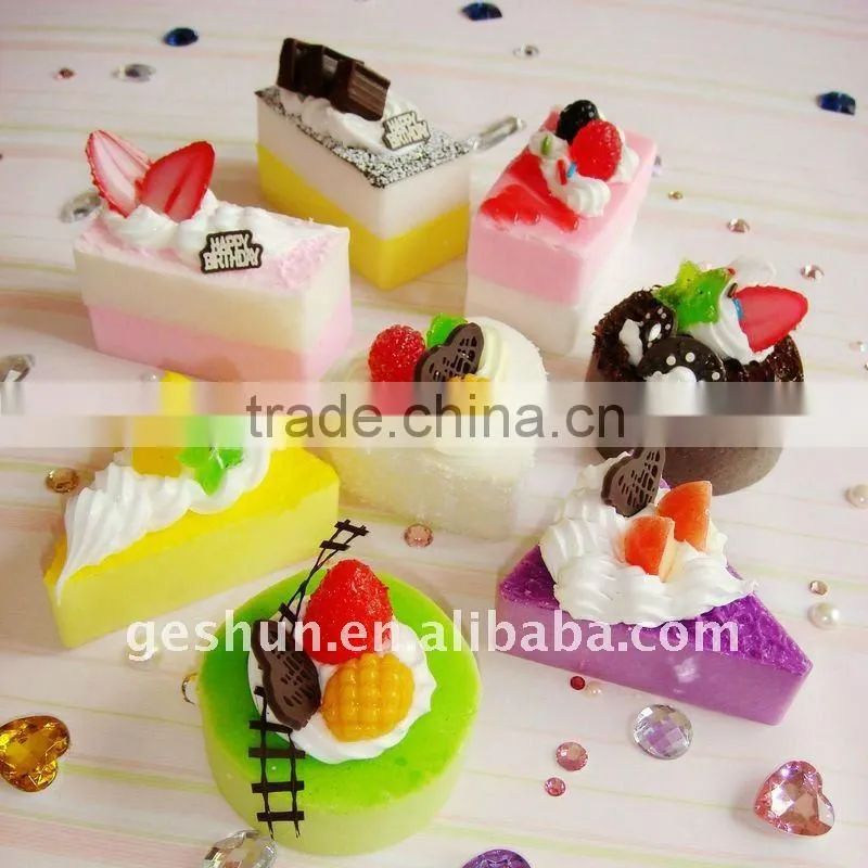 Fake dessert cake gift soft pvc keychain