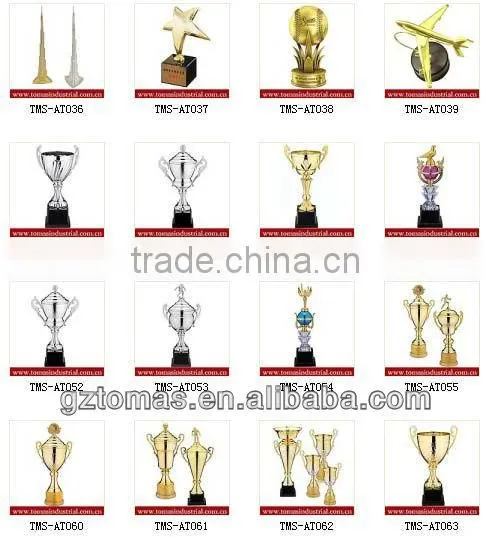 Fashion souvenir 24K gold plated available custom metal award trophy