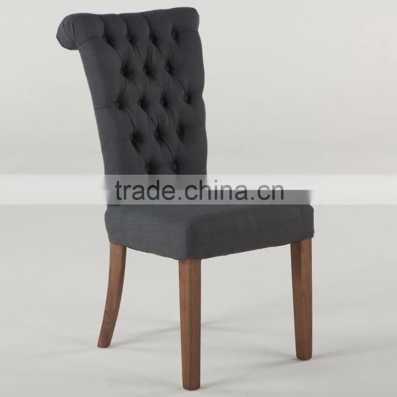 Custom made solid wood restaurant chair button tufted chair leather chair
