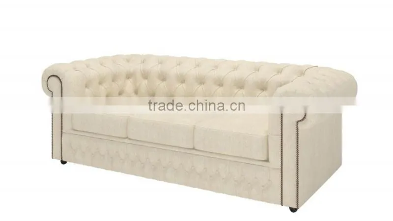 Foshan custom made furniture color optional 3 seater wooden handcrafted backrest chesterfield sofa