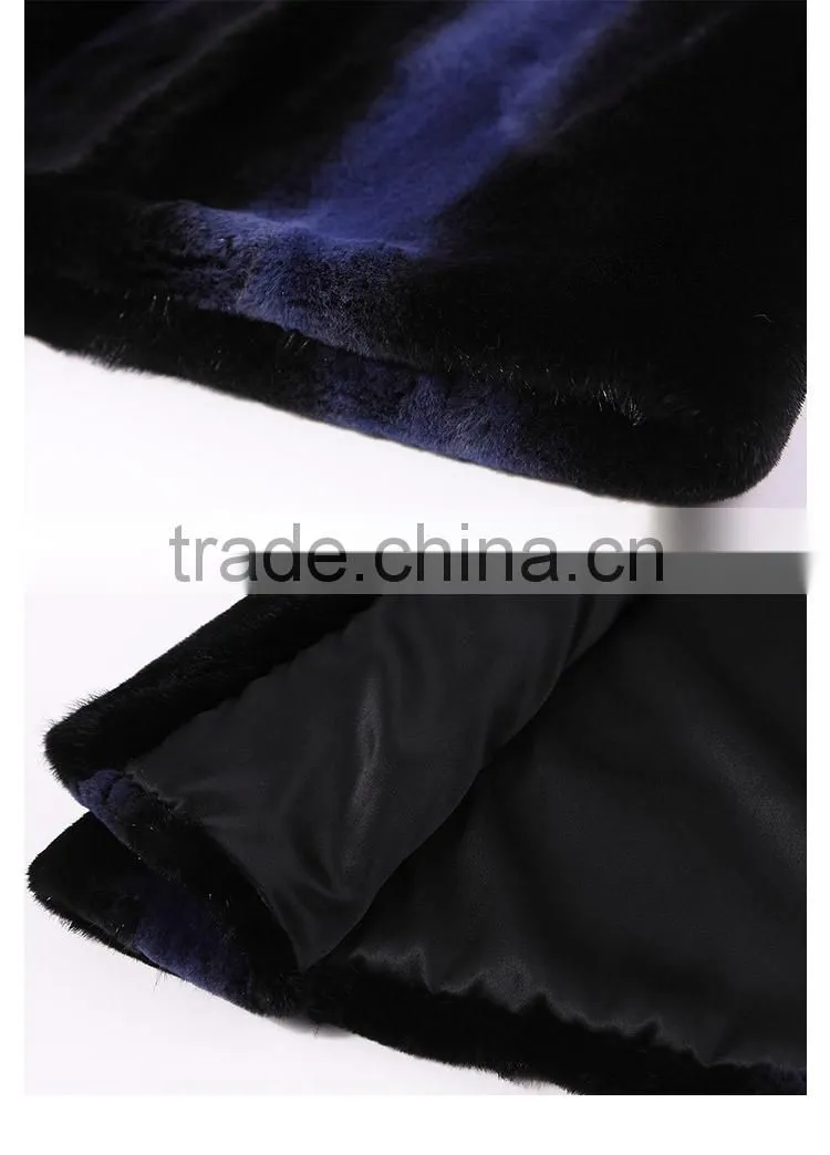 hot sale women long cashmere coat with mink