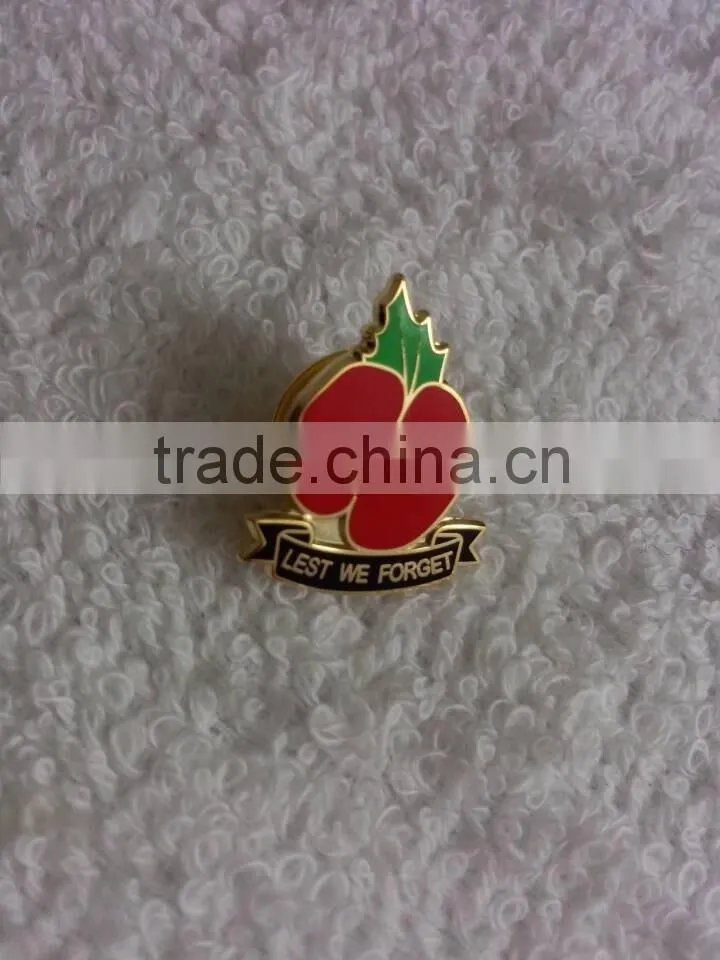 Nice loonking poppy badge, flower lapel pin, lapel pin metal crafts