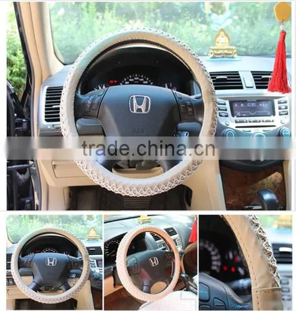 reliable quality steering wheel cover of beige