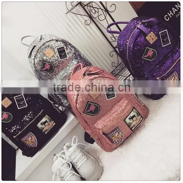 Trendy girl sequin cute backpack bag for high school girls(BP16-014)