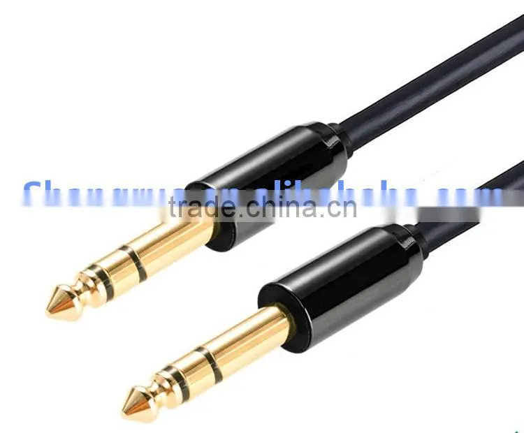 6.35 aux cable nickel plated AV cable 1RCA/M-1RCA/M 1.5m 5feet with PVC Jacket