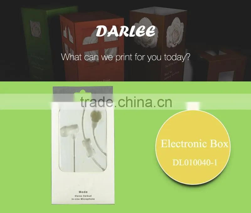 Hot sale color printed custom logo recyclable electronic products packaging with clear window