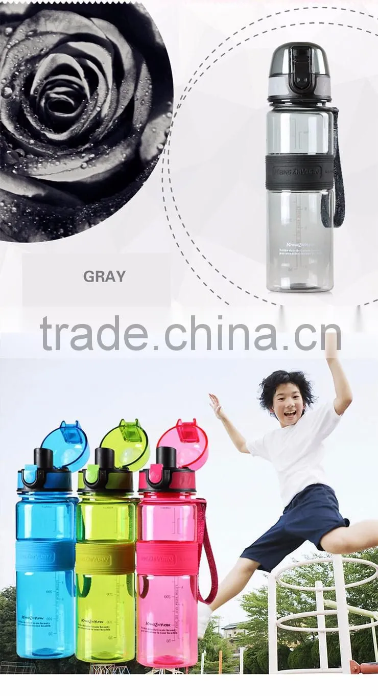 2016 new plastic insulated ecological push button pop up flip top can filter sport 500ml bicycle drinking water bottle