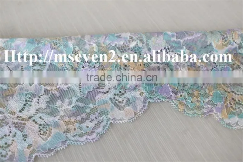 beautiful colorful african lace trimming elastic tulle fabric 100% nylon lace