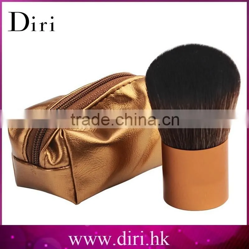 Golden Color Kabuki Brush Square Shape Handle Cosmetic Powder Brush