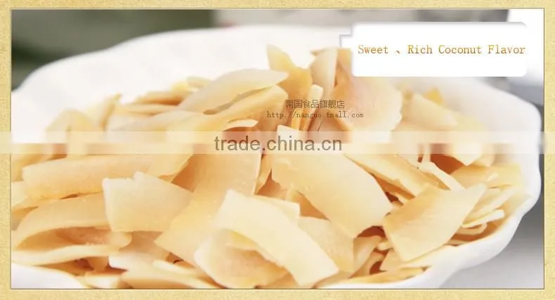 Baking sliced coconut chips