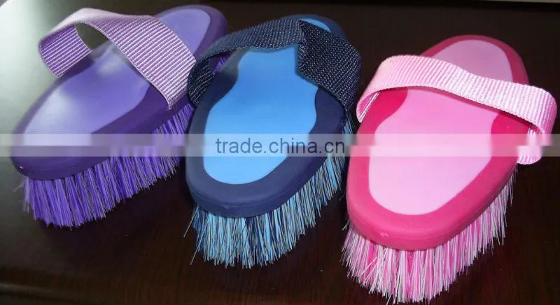grooming tool plastic back horse dandy brush