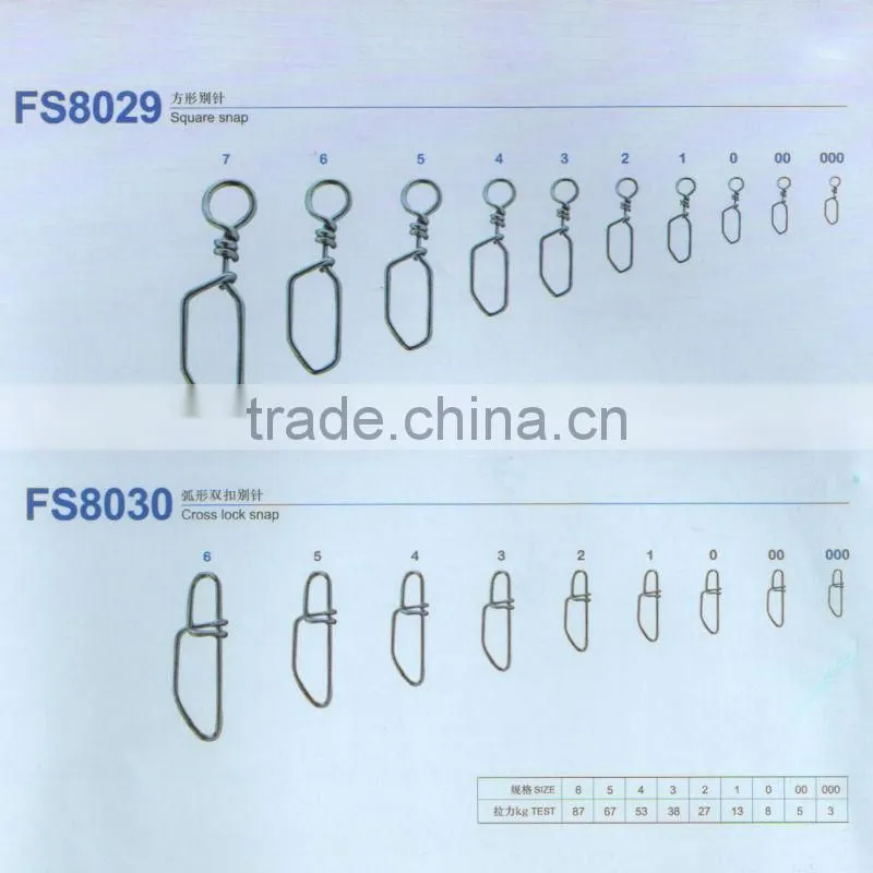 fishing tackle square snap / cross lock snap