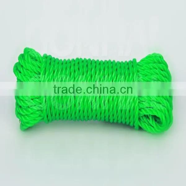 6mm Yellow,blue ,white ,red ,green color 15 meters 1/4 Nylon, pe , polypropylene rope clothesline rope