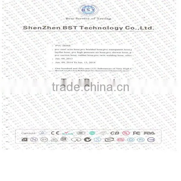 pvc garden water hose with rosh and reach certificate