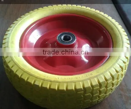 yellow solid wheelbarrow tyre