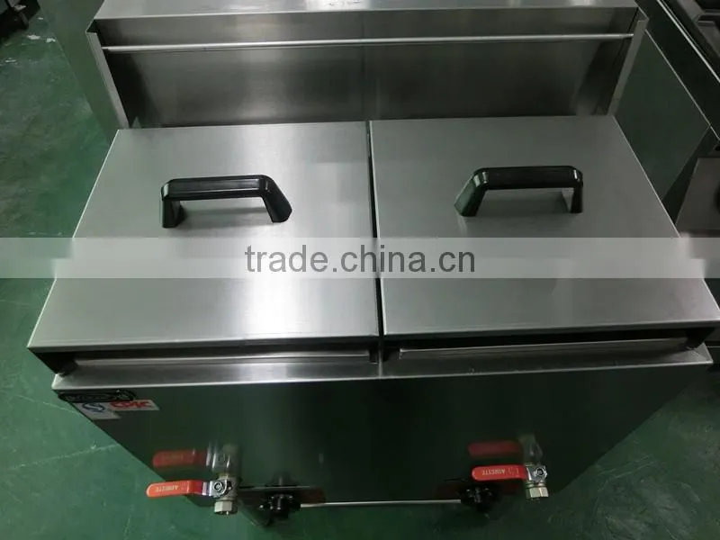 factory price gas duplex double basket fryer , double basket gas deep fryer for sale,gas deep fryer(ZQW-75)