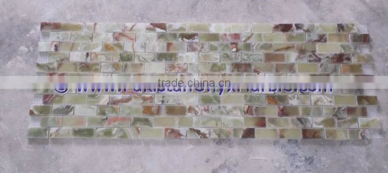 NATURAL STONE BEST PRICE LIGHT GREEN ONYX MOSAIC TILES COLLECTIONS