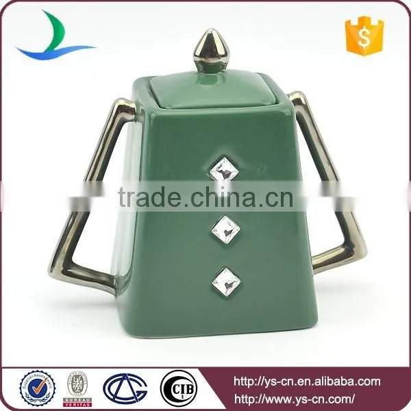 Silver plated ceramic tea set made in china