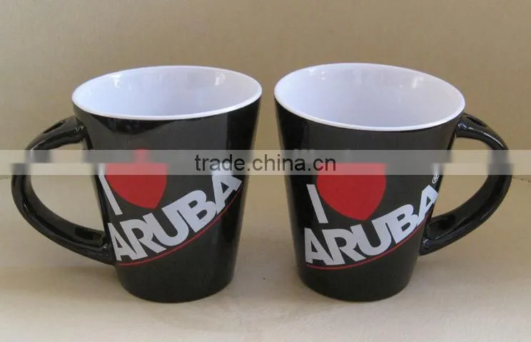 V-shape ceramic mug with high quality