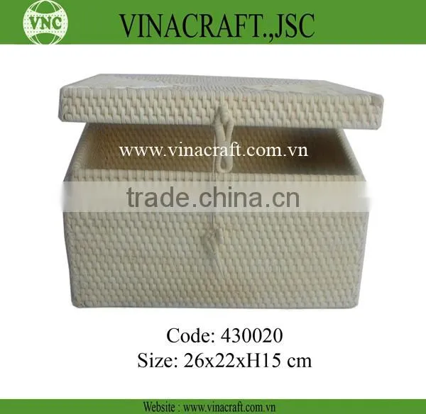 Green rattan tissue box