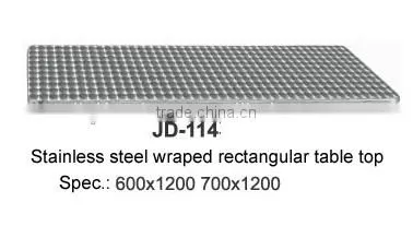 stainless steel wraped rectangular table top for indoor and outdoor