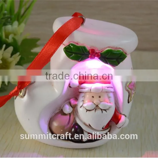 Christmas lamp decoration polyresin electrical christmas ornaments