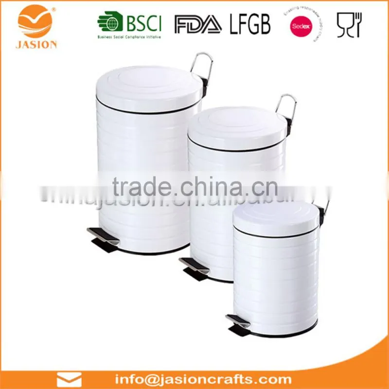 3 Litre Pedal Trash Bin White Foot Pedal Bin with Lid For Easy Opening Closing Dustbin