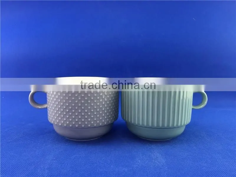 hot selling colorful stackable coffee mugs with rack