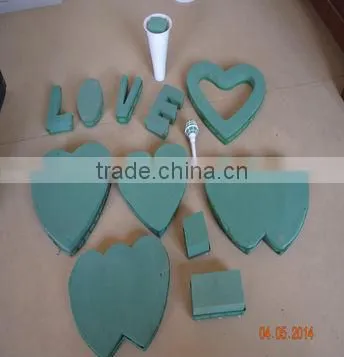 wet green floral foam letters with plastic case